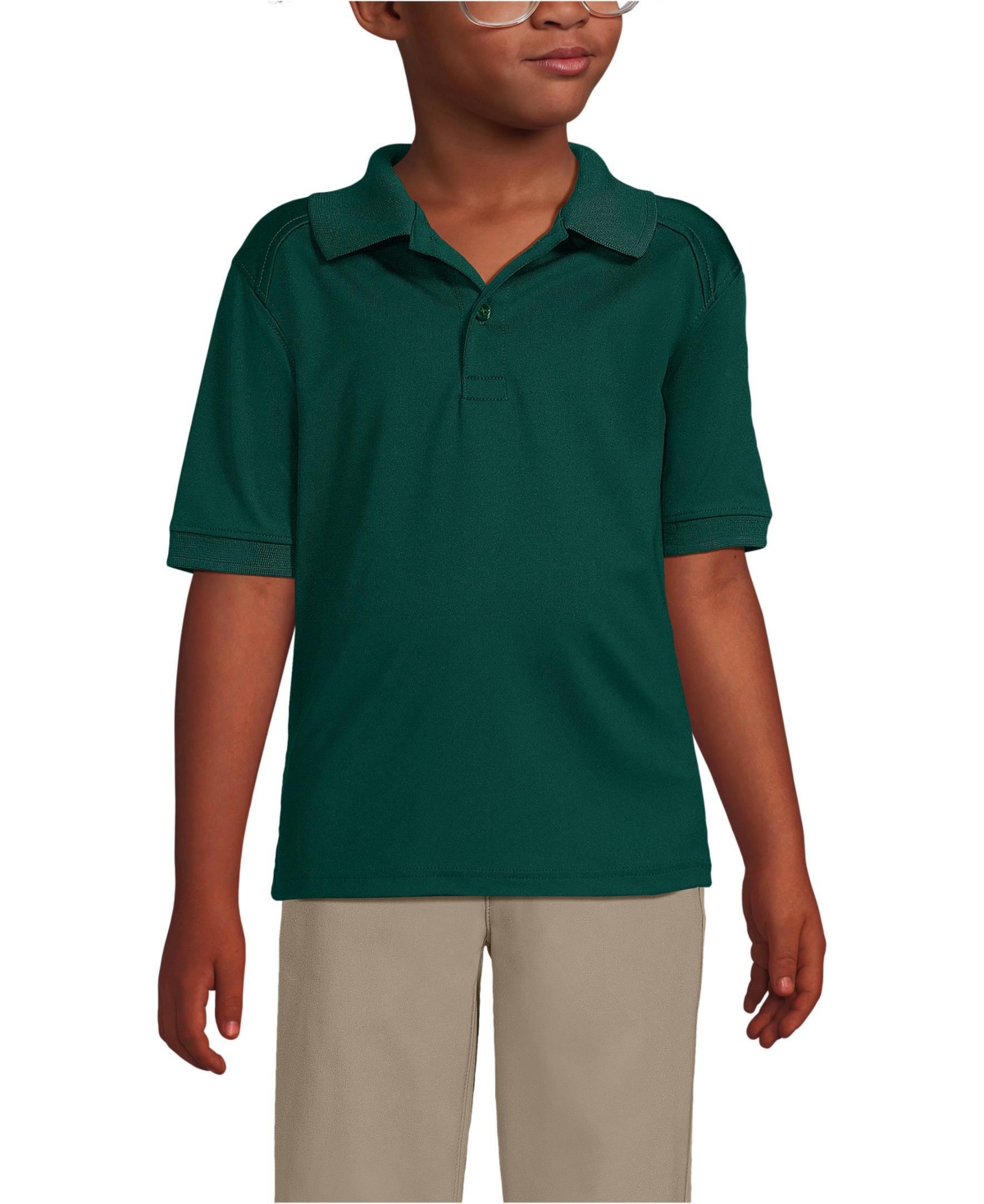 Lands' End Girls Short Sleeve Rapid Dry Polo Shirt