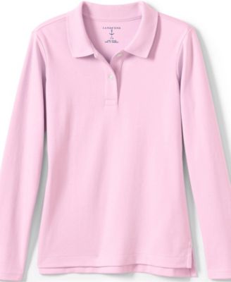 Girls Long Sleeve Feminine Fit Interlock Polo Shirt