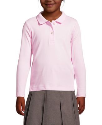 Girls Long Sleeve Feminine Fit Interlock Polo Shirt