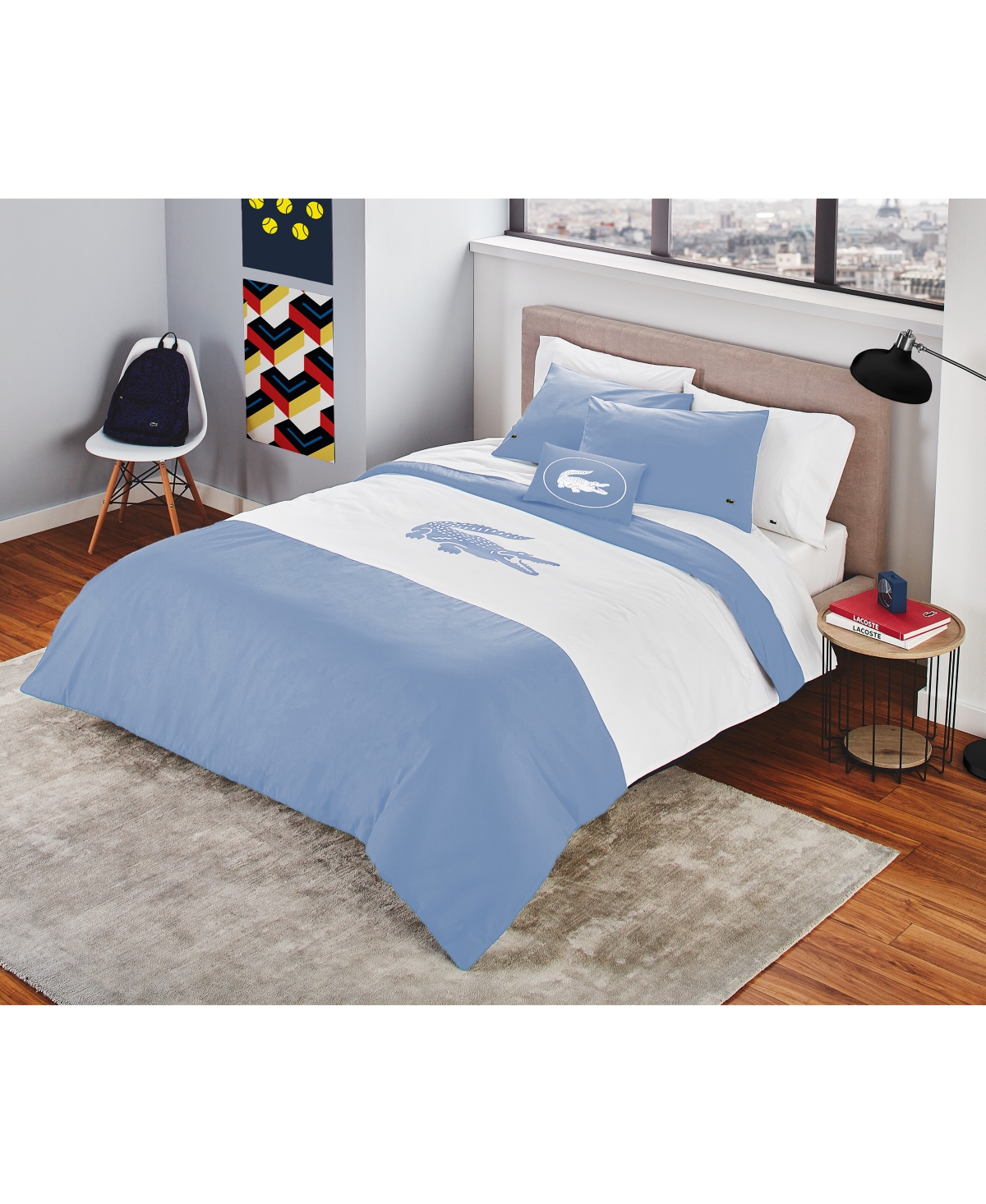 Lacoste Home Crew 4-pc. Comforter Set, King In Light Blue