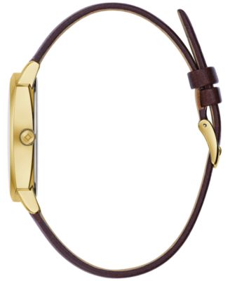 Men's Frank Lloyd Wright Hollyhock House Brown Leather Strap Watch 39mm