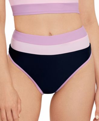 Salt + Cove - Juniors' Colorblocked High-Waist Bikini Bottoms