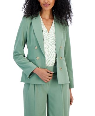 Tahari ASL Women's Peak-Lapel Faux-Double-Breasted Blazer - Macy's