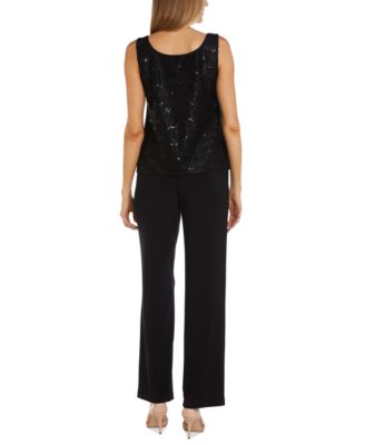 3-Pc. Sequined Lace Pantsuit & Jacket