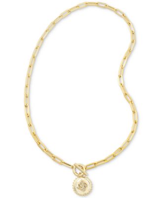 Kendra Scott - 14k Gold-Plated Pav&eacute; Flower Medallion 18" Convertible Pendant Necklace