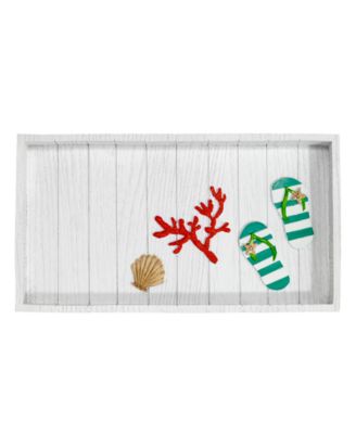 Beach Mode Flip-Flop Motif Resin Bathroom Tray