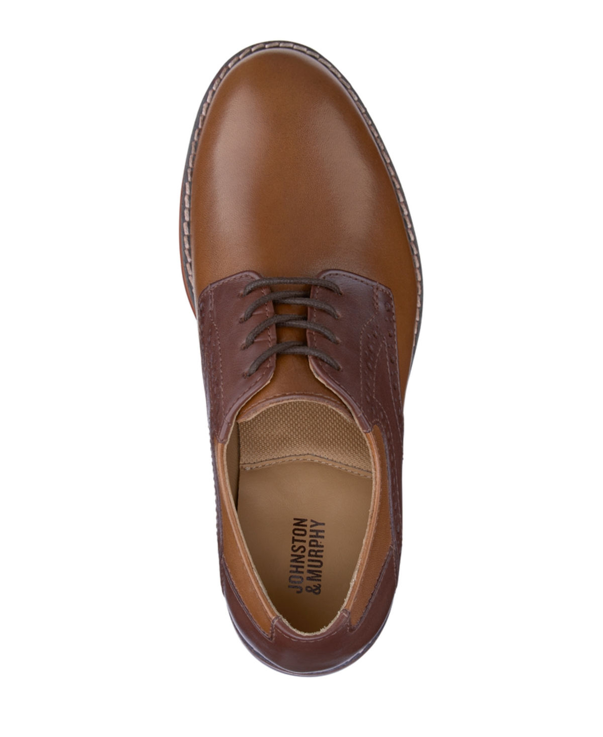 Johnston & Murphy Toddler Boys Conard Saddle Leather Shoes - Mahogany Full Grain