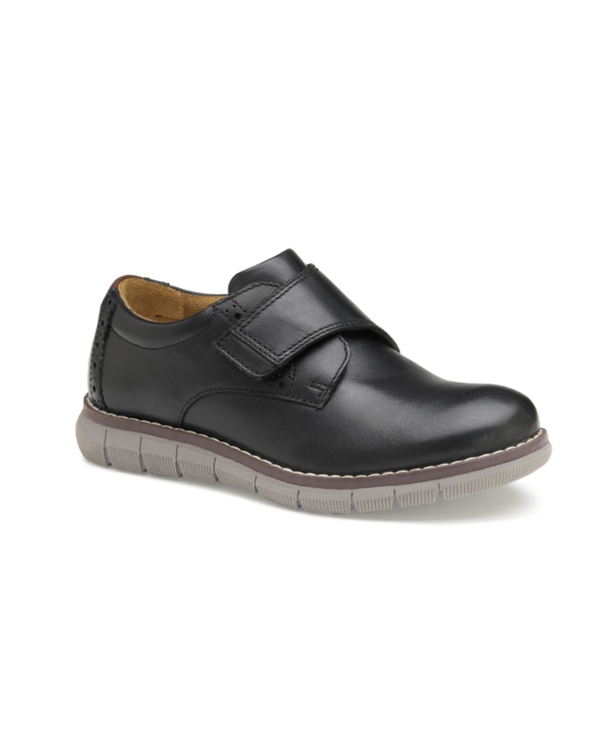 Johnston & Murphy Kids' Big Boys Holden Plain Toe Leather Shoes In Black Full Grain