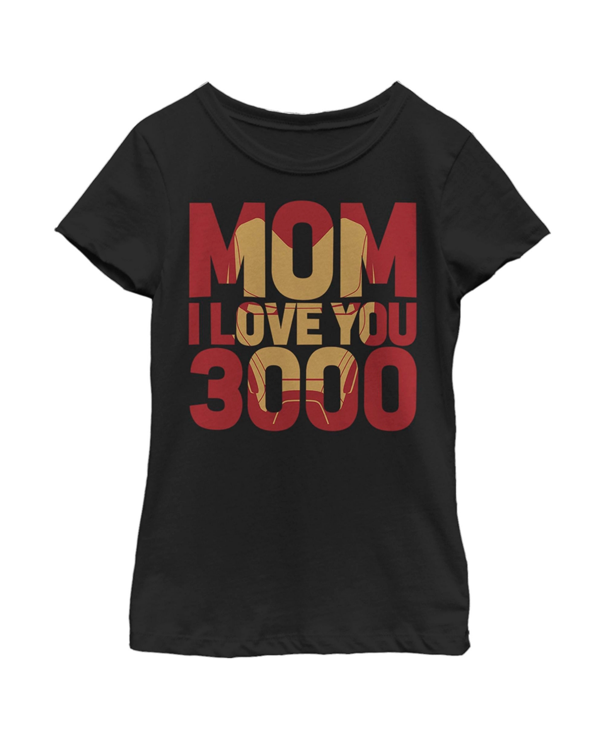 Marvel Girl's  Iron Man Mom I Love You 3000 Child T-shirt In Black