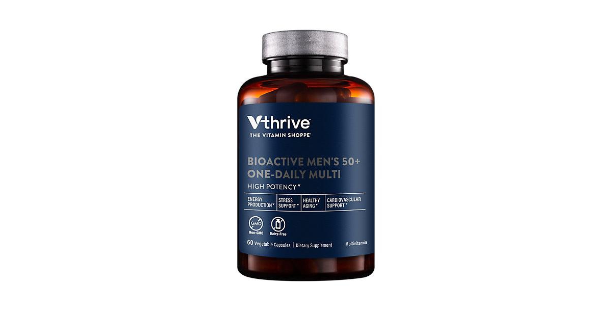 Once-Daily Bioactive Multivitamin for Men 50+ - Supports Stress & Healthy Aging (60 Vegetarian Capsules)