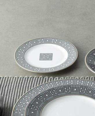 Infinity Graphite 4 Piece Bread Butter/Appetizer Plate Set, Service for 4