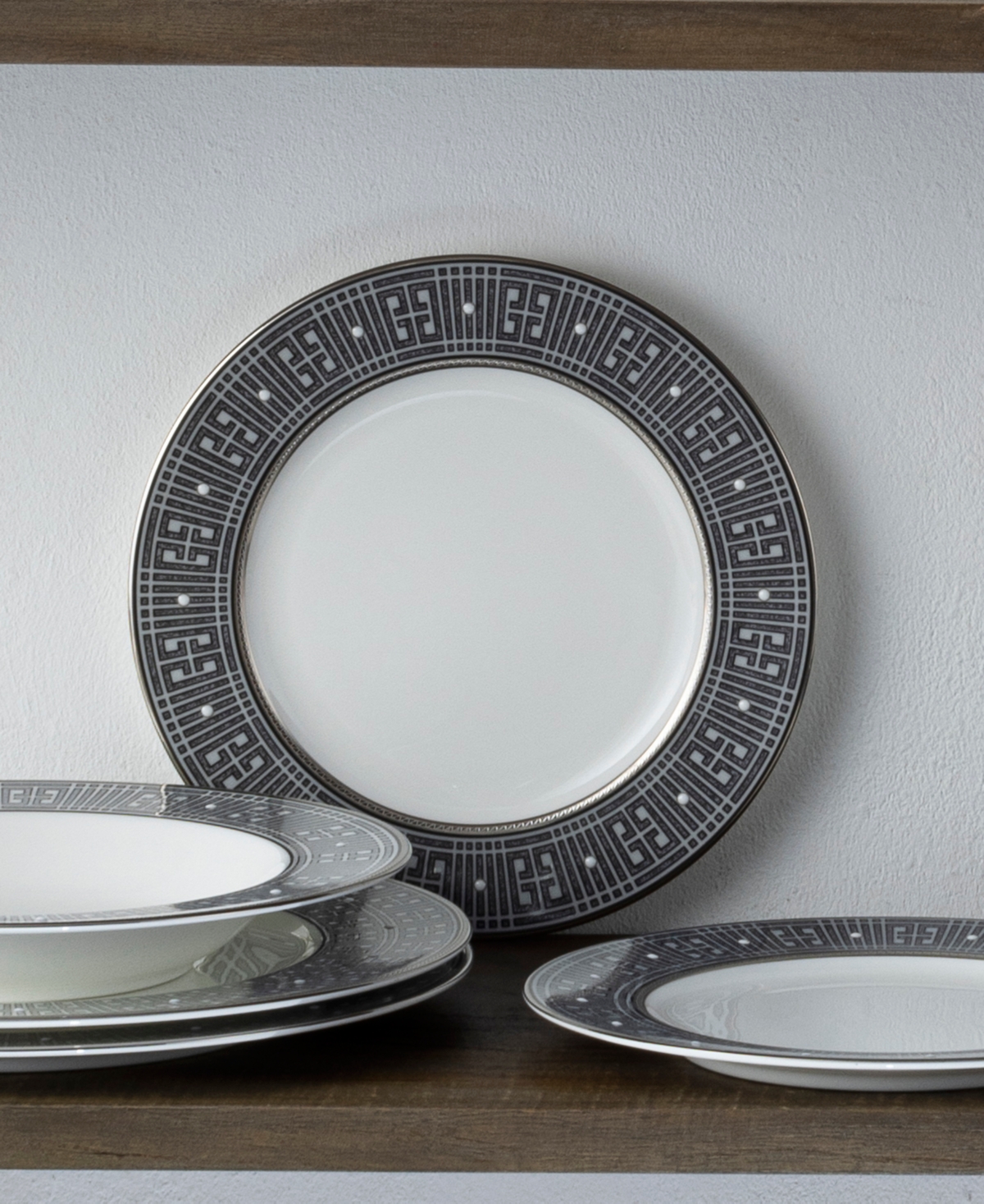 Noritake Infinity Graphite 4 Piece Salad Plate Set, Service For 4 In Graphite