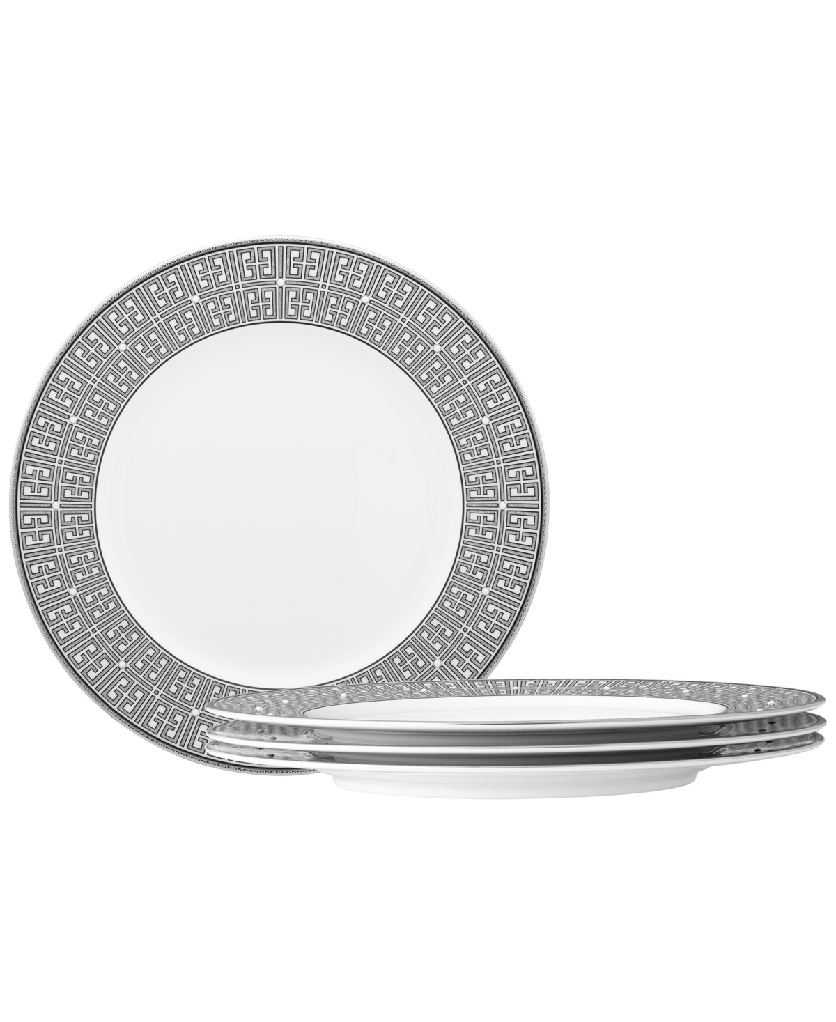 Noritake Infinity Graphite 4 Piece Dinner Plate Set, Service For 4 In Graphite