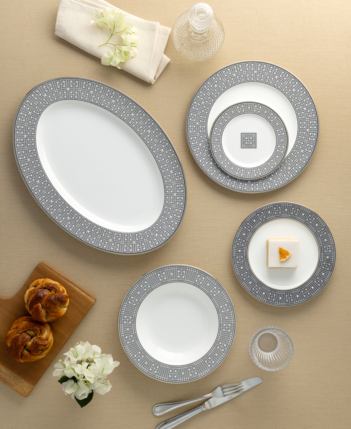Noritake Graphite Oval Platter, 16" In Graphite