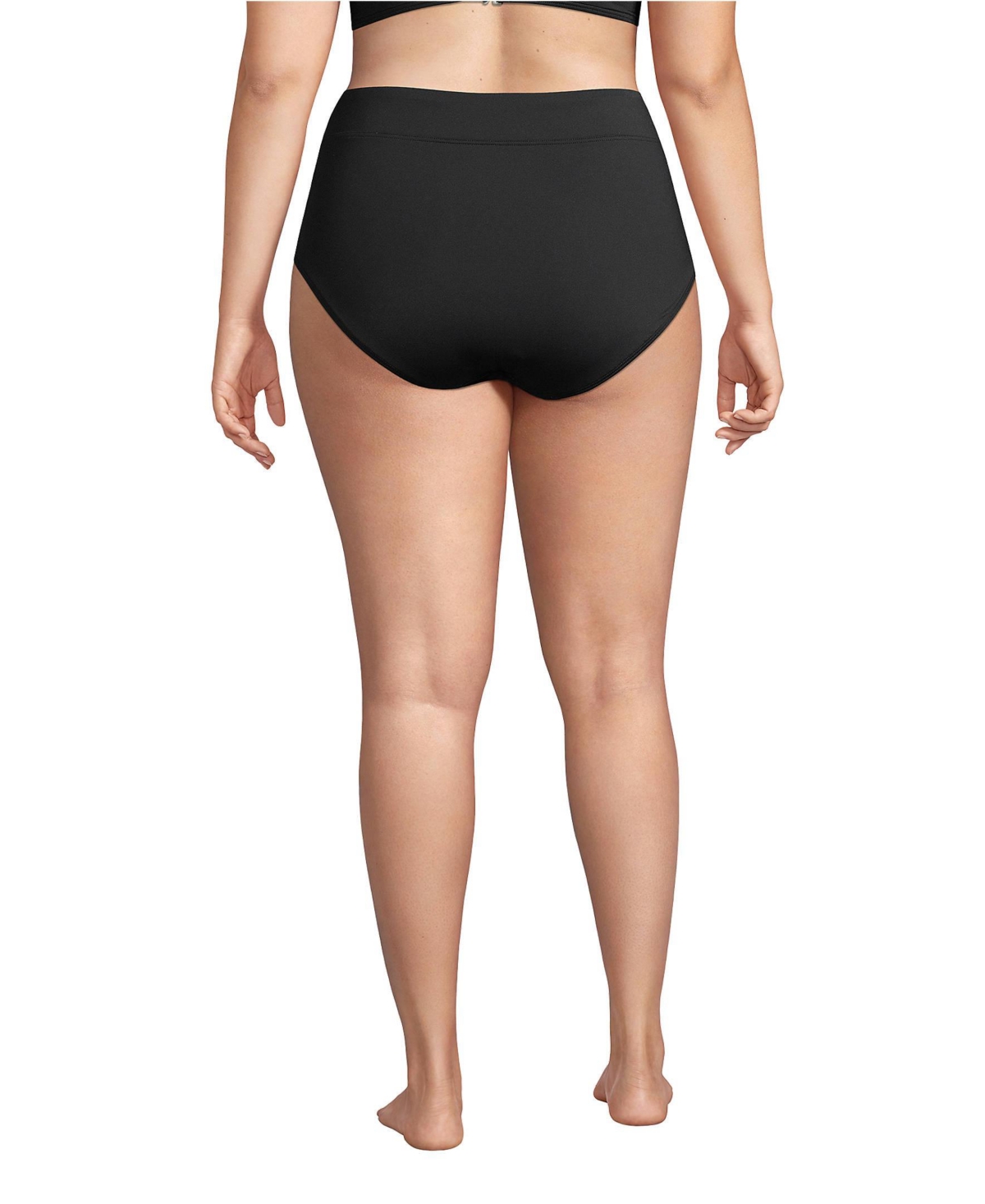 Lands' End Plus Size Tummy Control High Waisted Bikini Swim Bottoms
