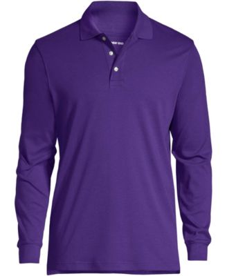 Men's School Uniform Long Sleeve Interlock Polo Shirt