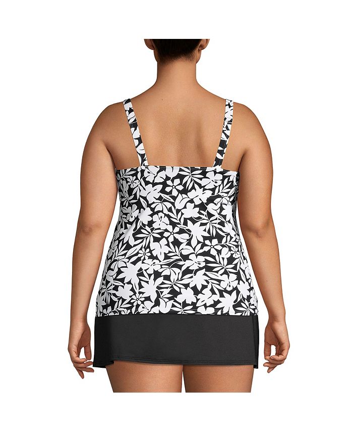 Lands' End Plus Size Mastectomy Square Neck Tankini Swimsuit Top Macy's