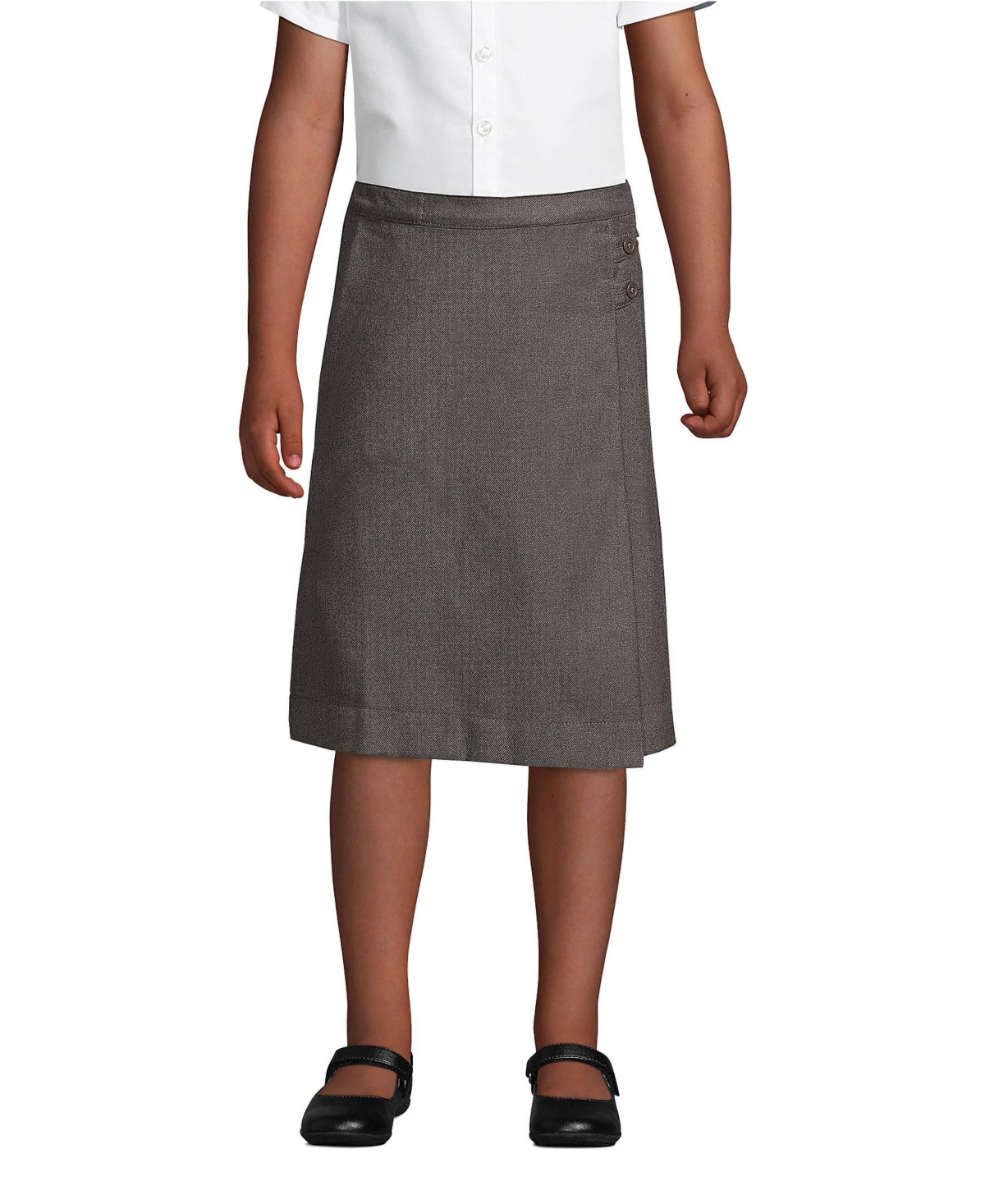 Lands' End Girls School Uniform Solid A-line Skirt Below the Knee