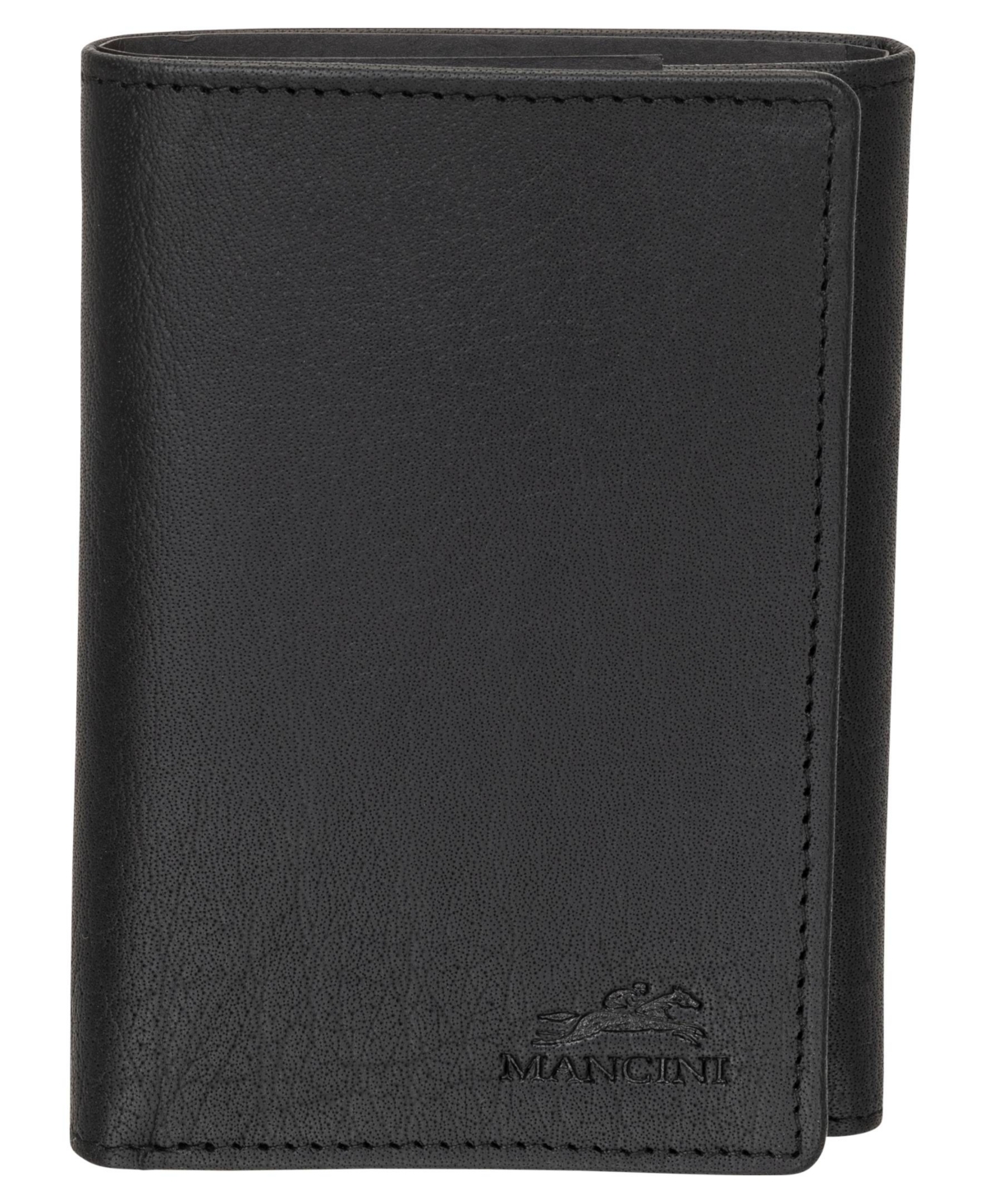 Mancini Men's Buffalo Rfid Secure Trifold Wallet In Black