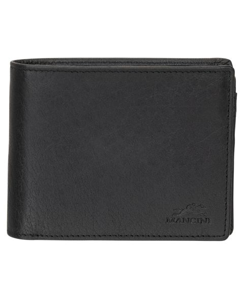 Мужской кошелёк Mancini Buffalo RFID Secure Center Wing Billfold Wallet, цвет: Чёрный