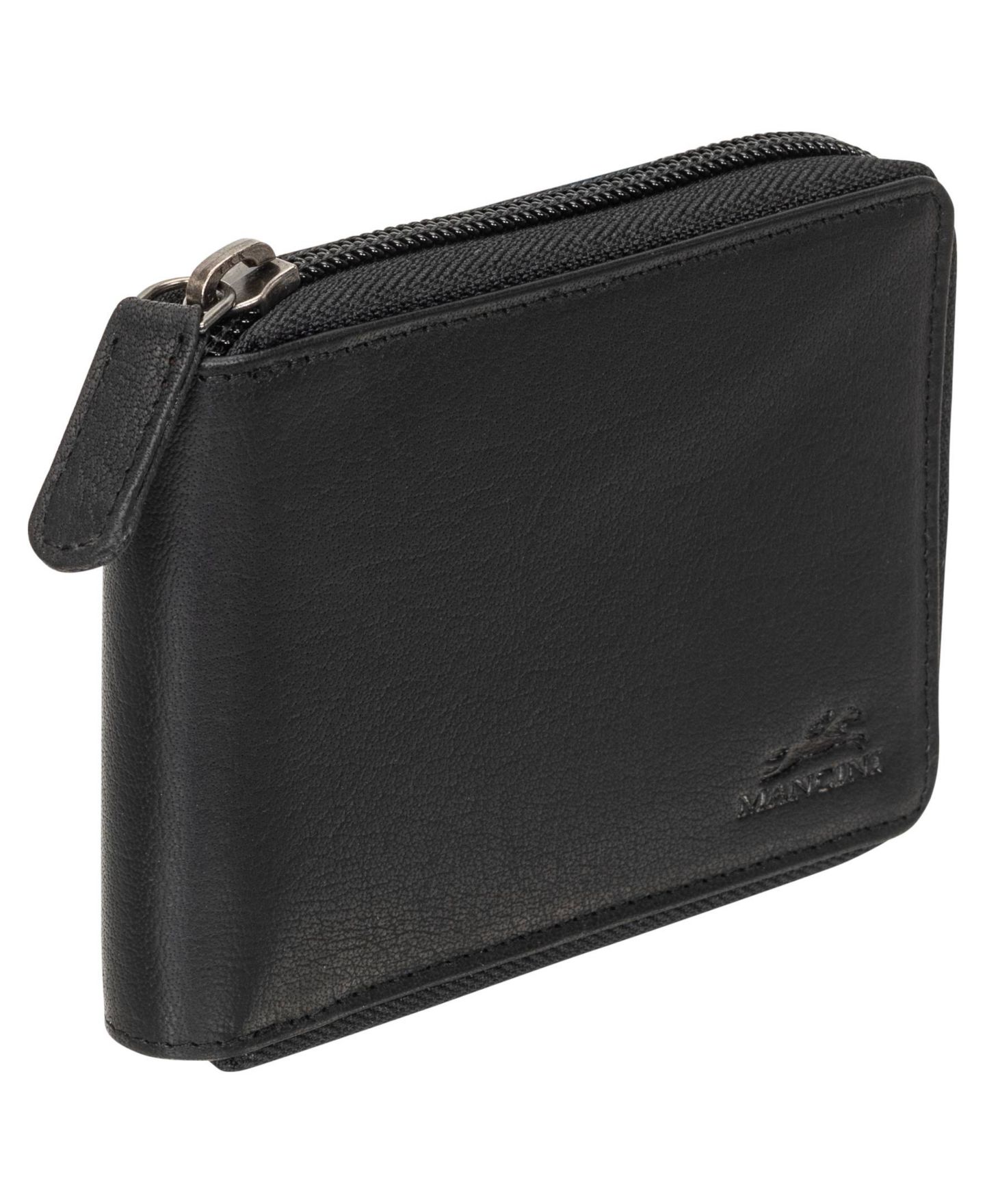 Мужской кошелёк Mancini Buffalo RFID Secure Zippered Billfold Wallet with Removable Passcase, цвет: Чёрный — фото 5