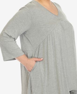 Plus Size Empire Cut V-neck Tunic Top