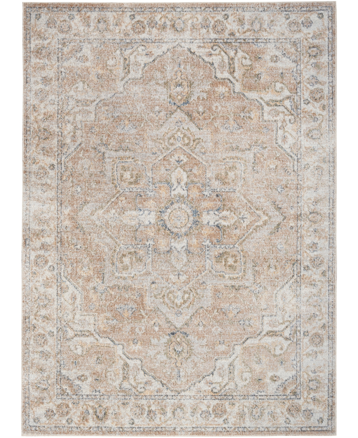 Nourison Astra Machine Washable Asw12 5'3" X 7' Area Rug In Beige