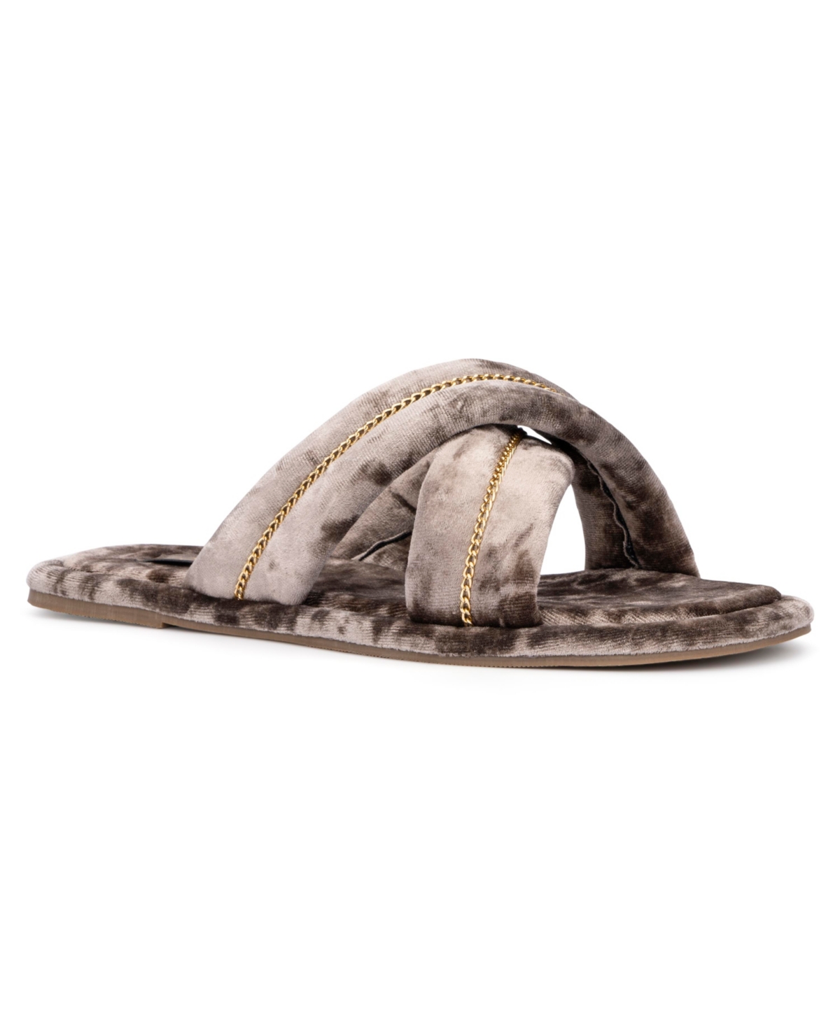 Torgeis Cecilia Crisscross Strap Slipper In Champagne