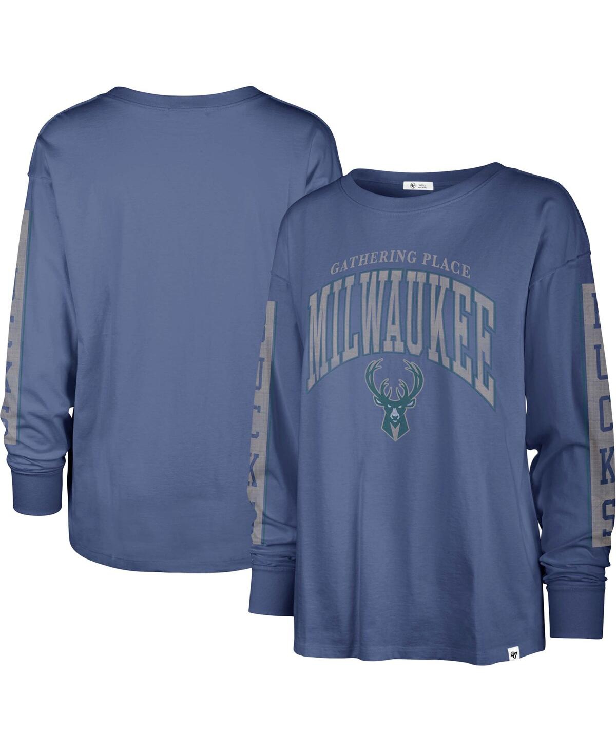 47 Brand Women's Gray Milwaukee Brewers City Connect Retro Daze Ava Raglan  3/4-Sleeve T-shirt