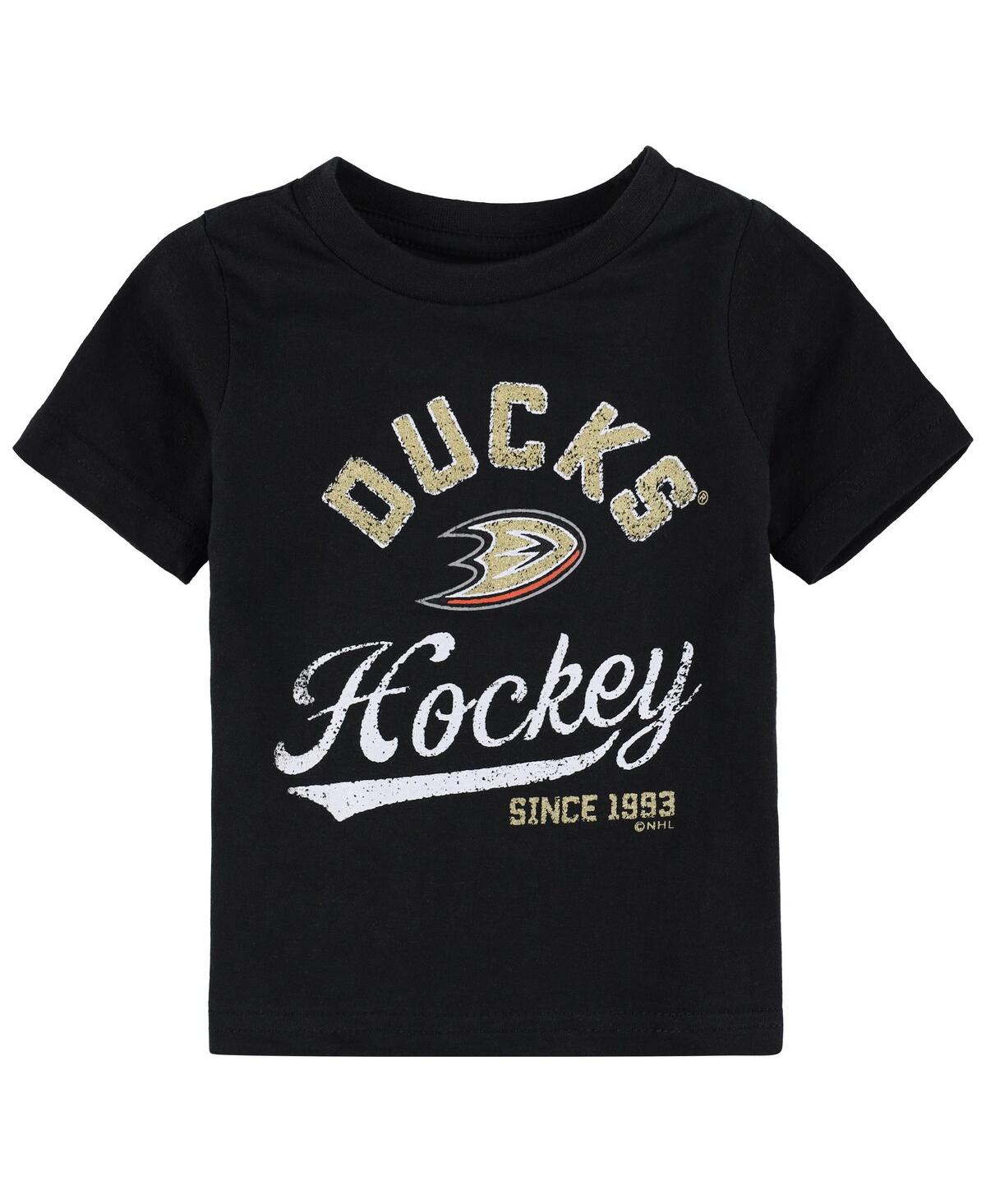 Outerstuff Babies' Infant Boys And Girls Black Anaheim Ducks Take The Lead T-shirt