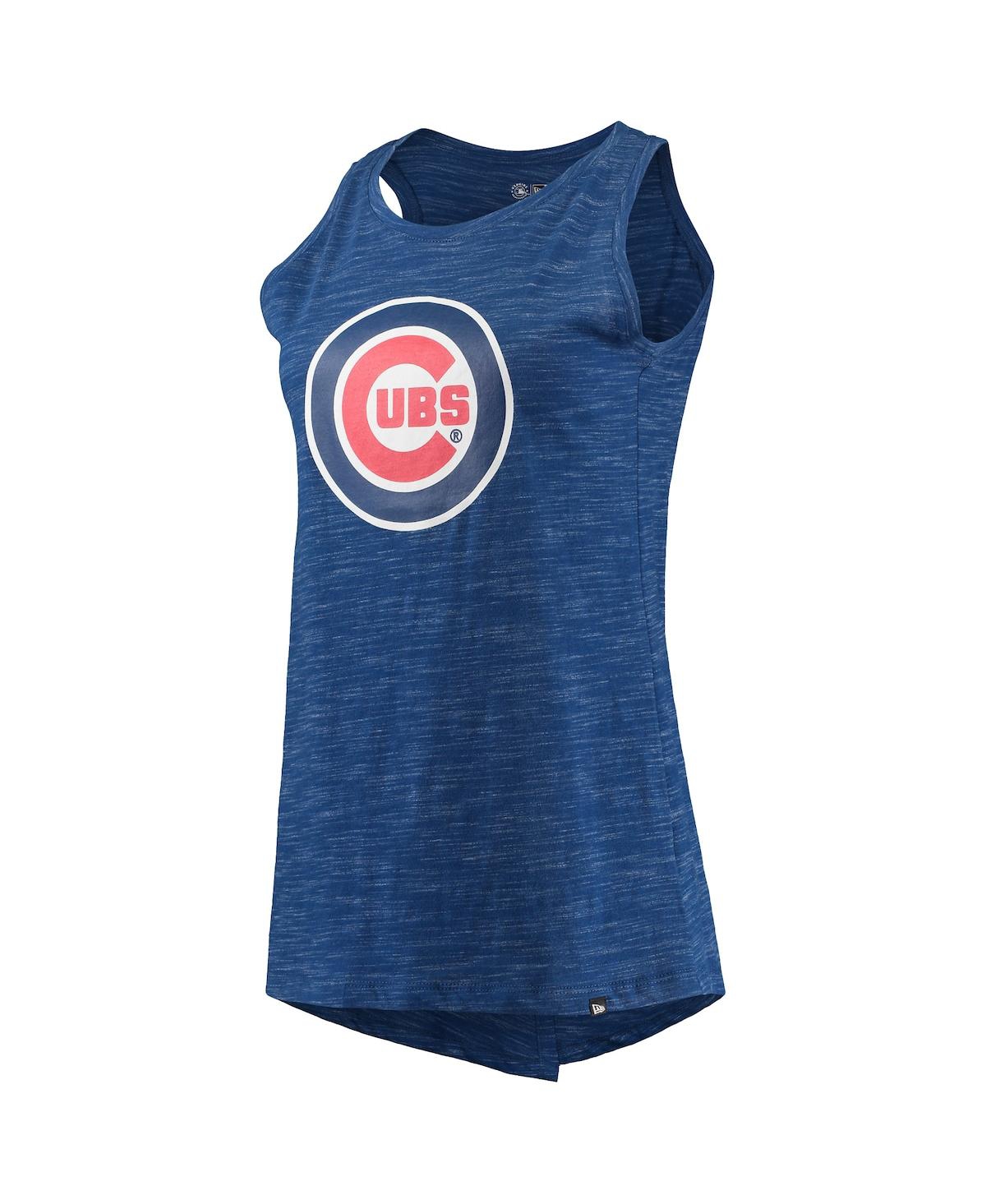 NEW ERA WOMEN'S NEW ERA ROYAL CHICAGO CUBS SPACE DYE BACK-KNOT TANK TOP 