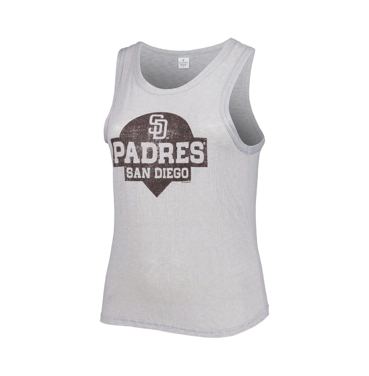 Женский топ Soft As A Grape Gray San Diego Padres Plus Size High Neck Tri-Blend — фото 3