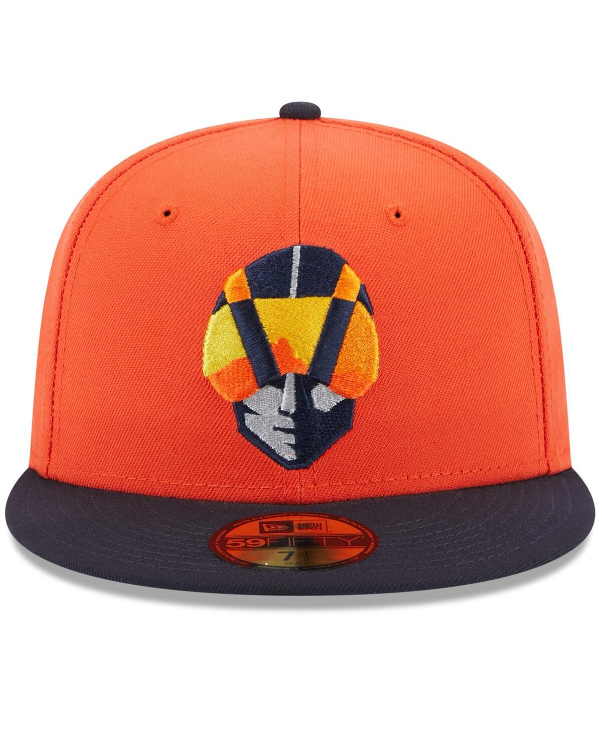 Shop New Era Men's  Orange Las Vegas Aviators Authentic Collection Alternate Logo 59fifty Fitted Hat