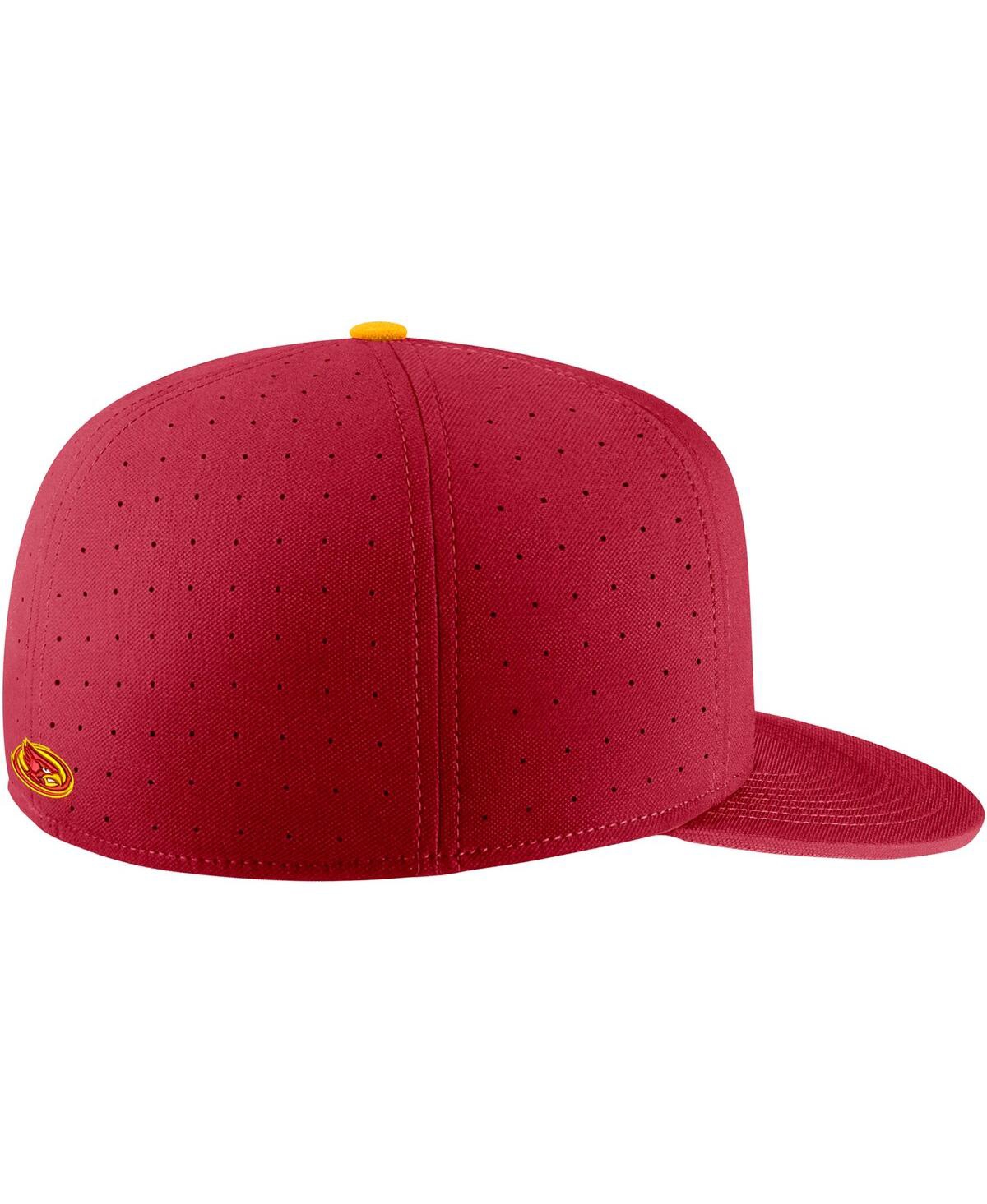 Nike Cardinal Iowa State Cyclones Aero True Baseball Performance Fitted Hat In Cardinal