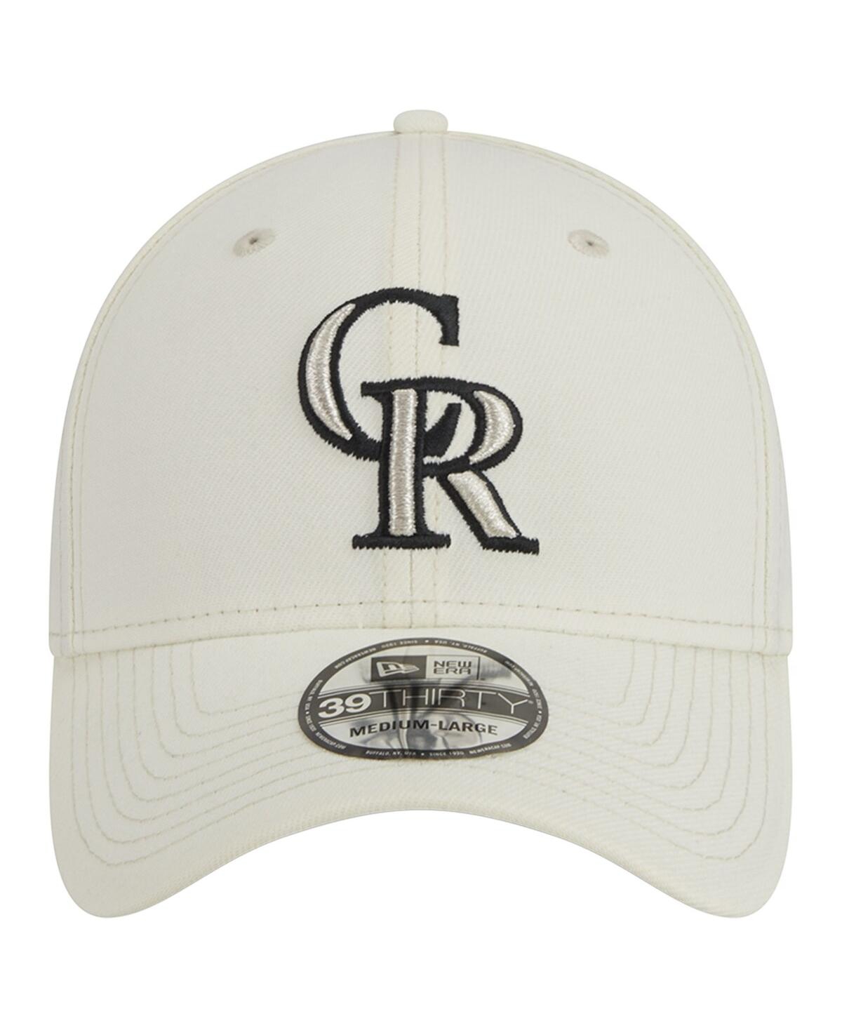 Men's New EraColorado Rockies Chrome Team Classic 39THIRTY Flex Hat - White