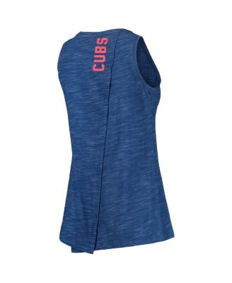 Women's Royal Chicago Cubs Space Dye Back-Knot Tank Top