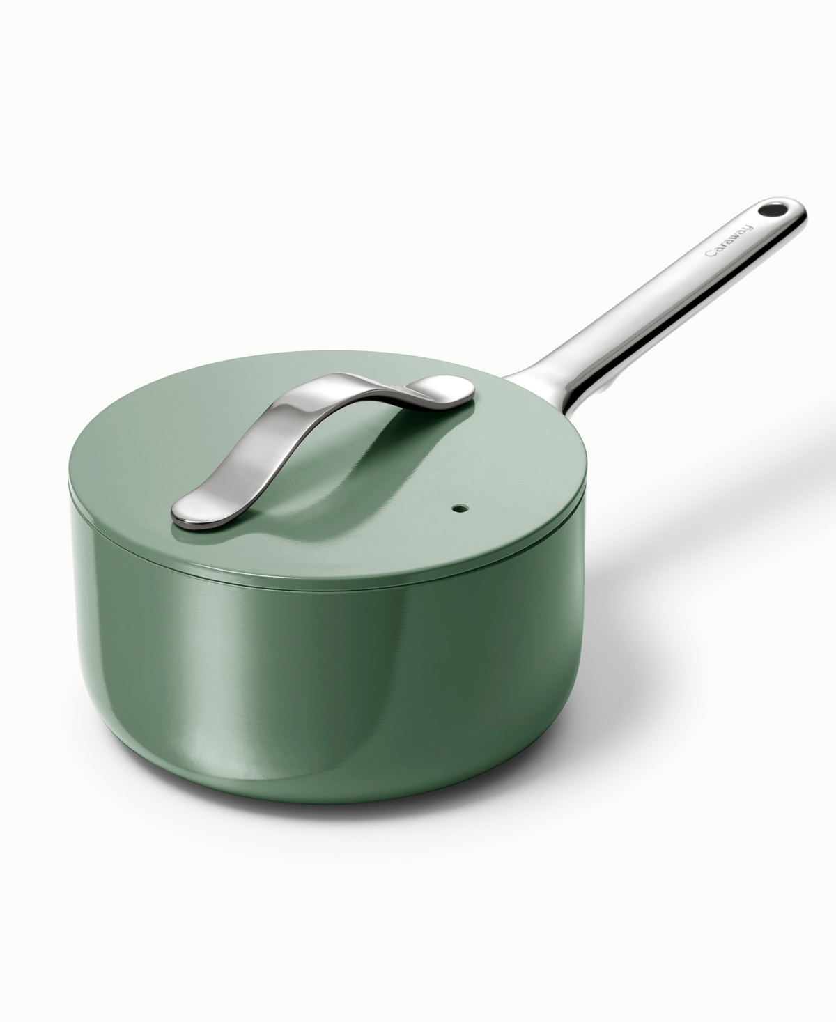 Shop Caraway Non-stick Ceramic 1.75 Qt Mini Sauce Pan In Sage