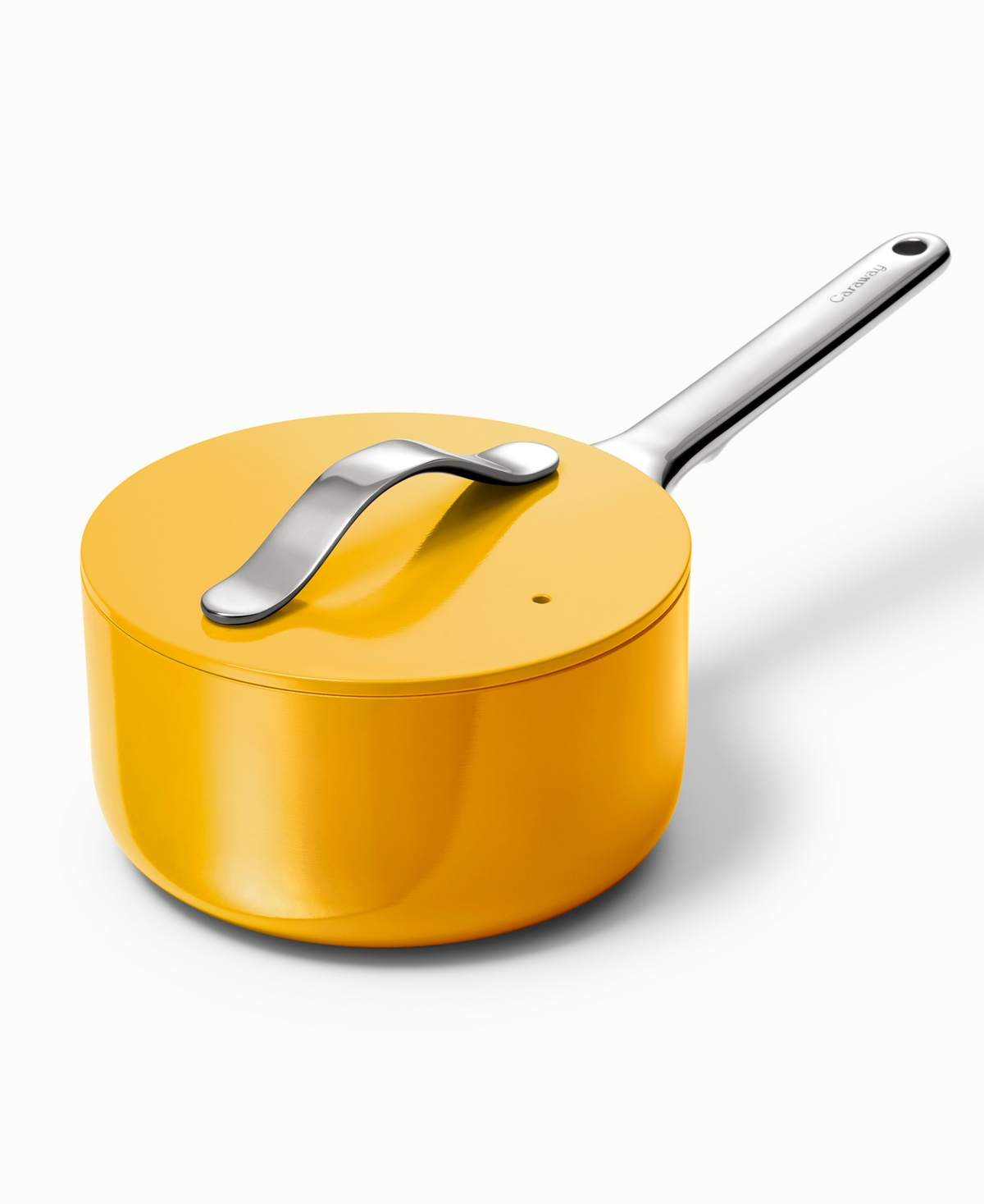 Shop Caraway Non-stick Ceramic 1.75 Qt Mini Sauce Pan In Marigold