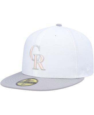 Men's White, Gray Colorado Rockies 2007 World Series Side Patch Undervisor 59FIFTY Fitted Hat