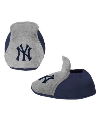 Newborn and Infant Boys and Girls Navy, Heather Gray New York Yankees Three-Piece Love of Baseball Bib, Bodysuit and Booties Set