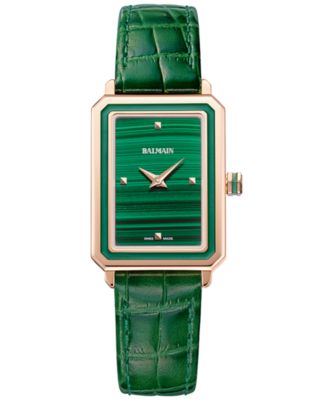 Balmain - Women's Swiss Eirini Green Leather Strap Watch 25x33mm
