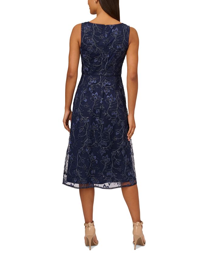 Papell Studio Women's Floral Sequin Embroidered Midi Dress - Macy's