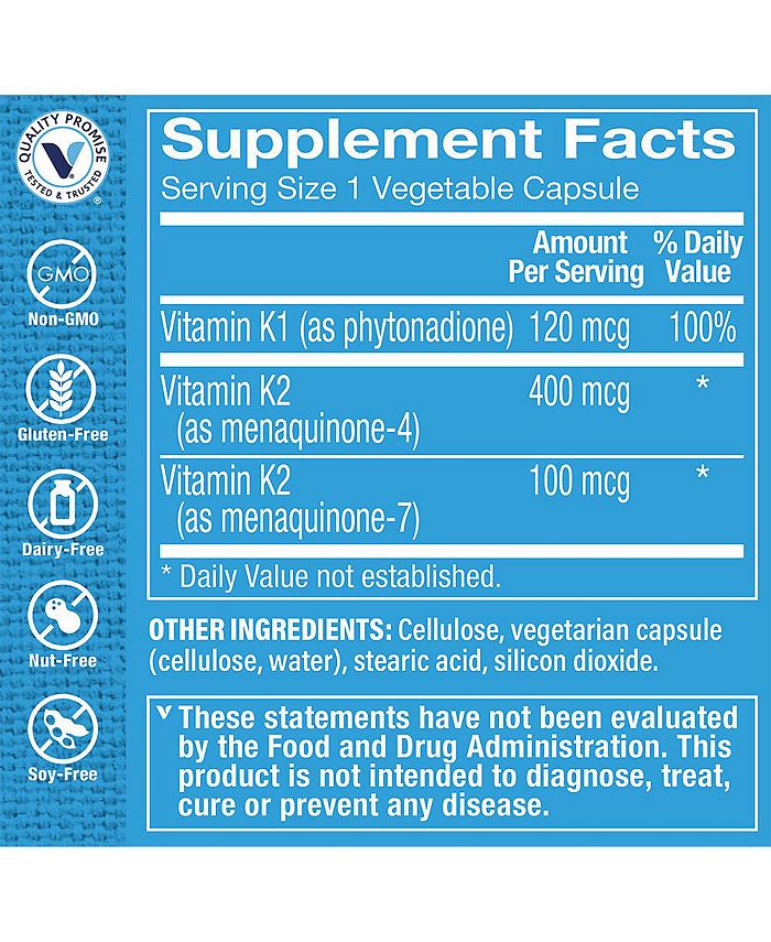 The Vitamin Shoppe Vitamin K Complex Bone & Cardiovascular Health (180 Vegetable Capsules