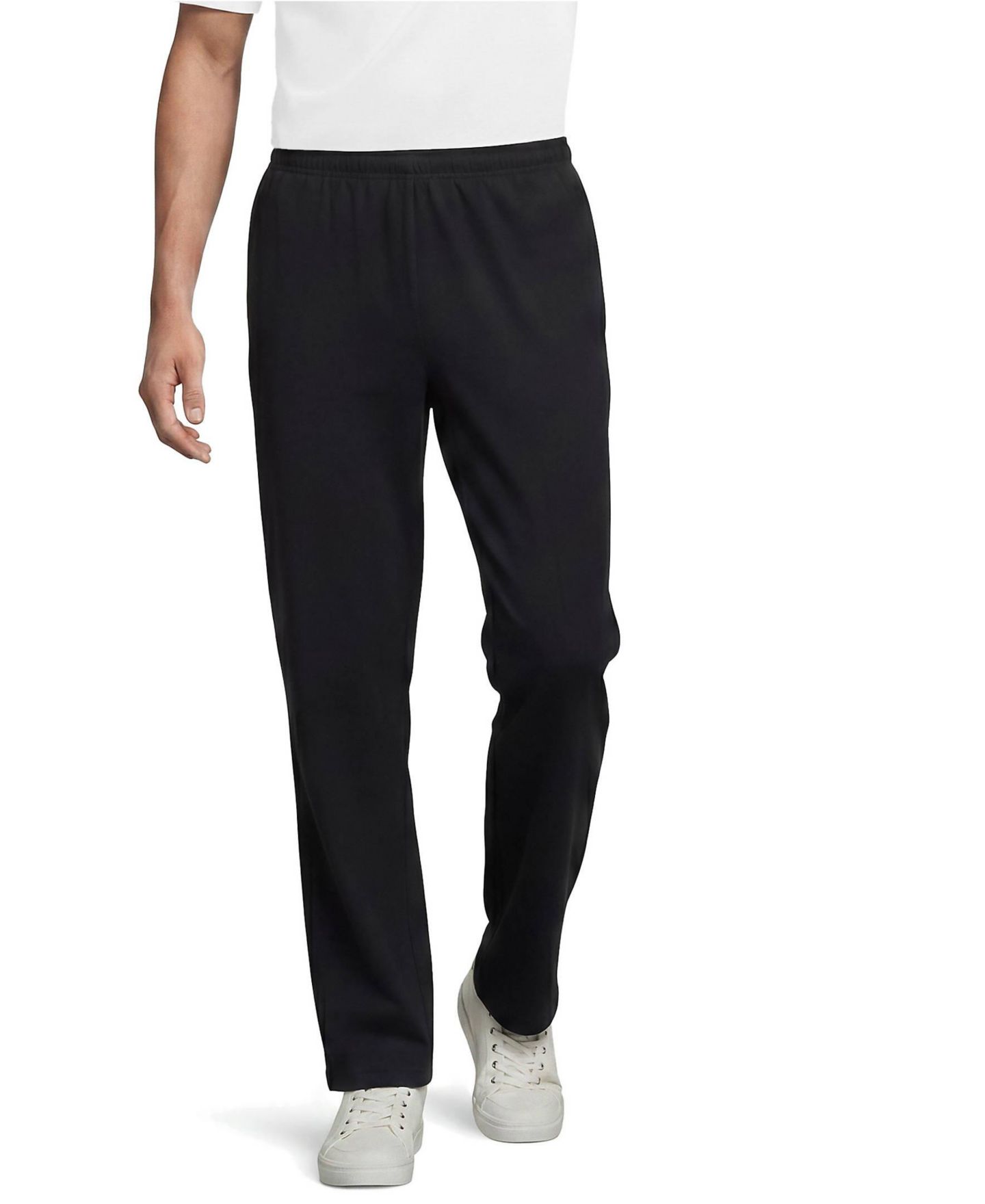 Мужские брюки Lands' End Jersey Knit Pant, цвет: Чёрный — фото 8