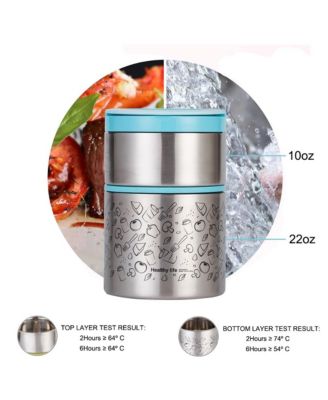 32OZ Vacuum Insulated Stackable Lunch Box With Lunch Bag, Blue