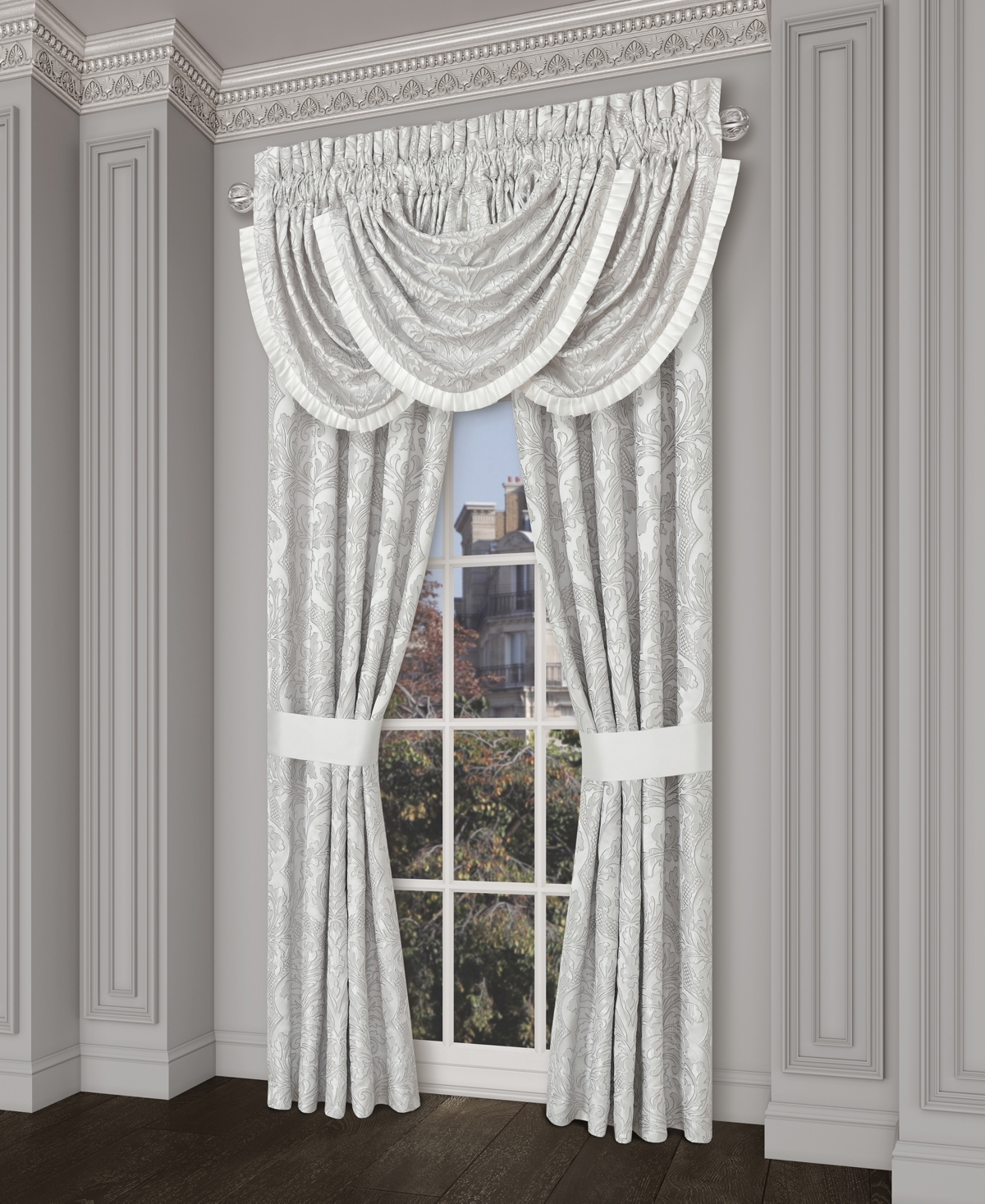 J Queen New York Brunello Window Panel Pair, 50" X 84" In Platinum