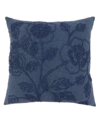 Saro Lifestyle Washed Floral Decorative Pillow, 20