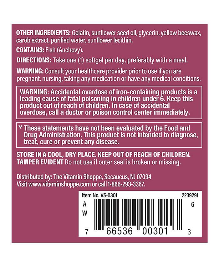 The Vitamin Shoppe One Daily Prenatal Multivitamin with DHA Supports