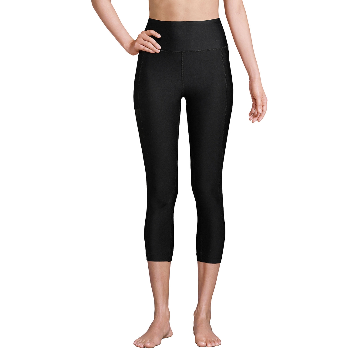 Lands' End Women's High Waisted Modest Swim Leggings with Upf 50 Sun Protection
