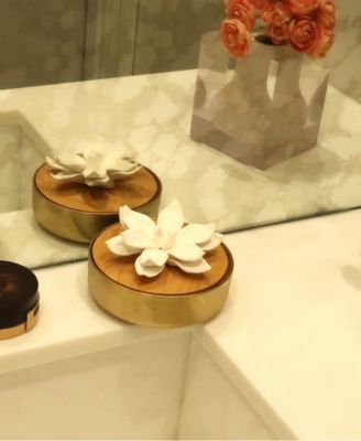 Hemispheric Shaped Diffuser with Flower, 'Lily of the Valley' Aroma